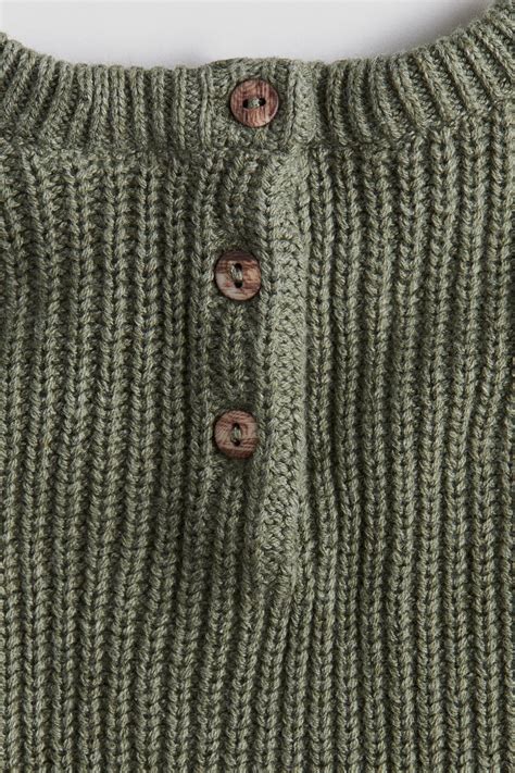 2-piece cotton knit set - Green - Kids | H&M IN