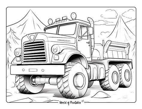 Truck Coloring Pages For Kids & Adults - World of Printables