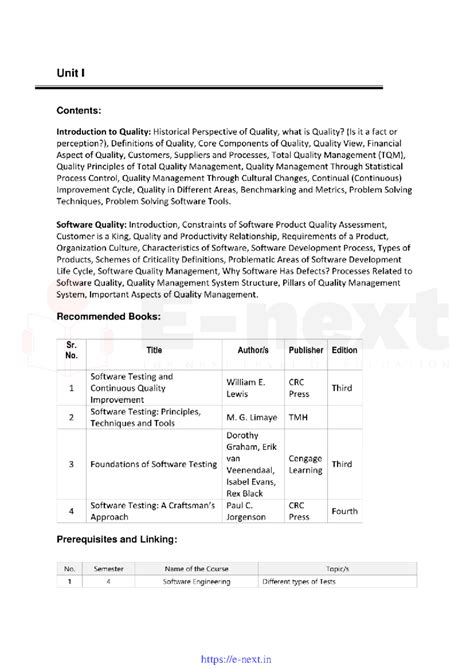 Unit 1: Introduction to Quality and Software Quality (SE 101) - Studocu