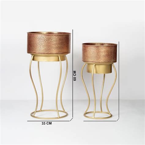 Buy VEDAS Metal Planter with Stand from Vedas at just INR 7599.0