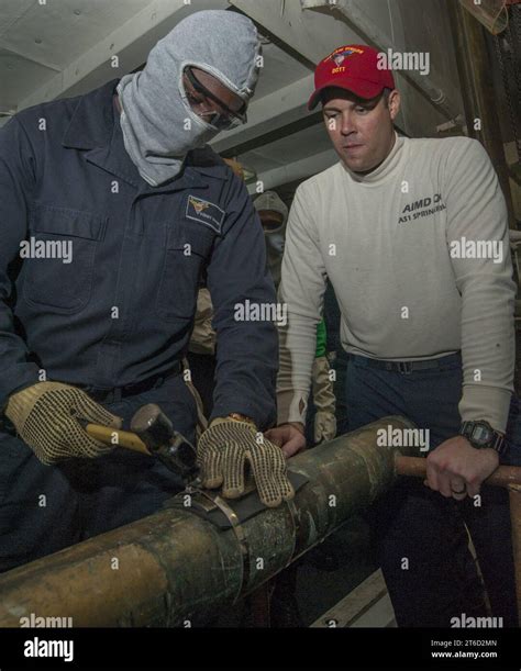 USS Carl Vinson general quarters drill 141205 Stock Photo - Alamy