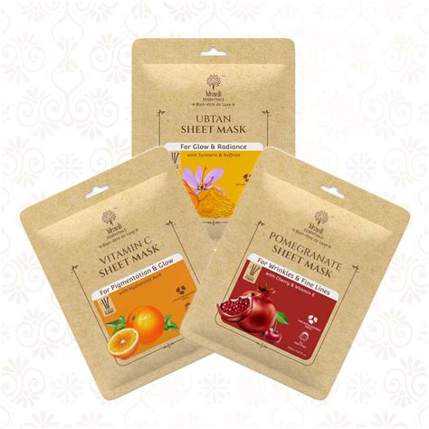 For Glowy & Radient Skin Ayurvedic Serum Sheet Masks ( Pack Of 3 )- Vi ...