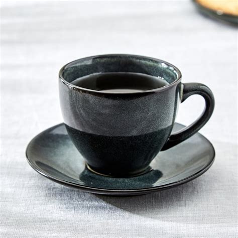 Buy Cadenza Spruce Stoneware Printed Cup and Saucer - 190ml from Home ...