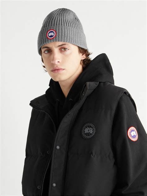 Canada Goose - Logo-Appliquéd Ribbed Wool Beanie Canada Goose