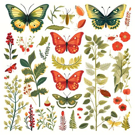 Premium Photo | Illustration of Butterfly Garden Caterpillars Flowers ...