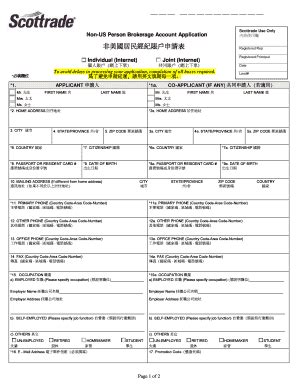 Fillable Online Non-US Person Brokerage Account Application Fax Email ...