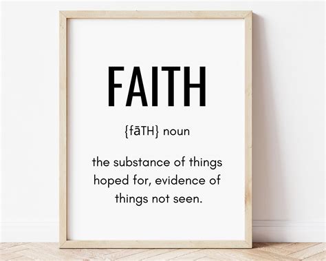 Faith Definition Print Inspirational Bible Verse Quotes | Etsy