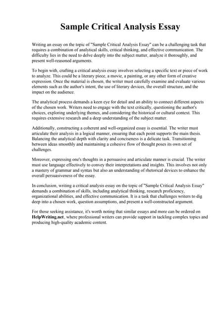 Critical Essay Example 的图像结果