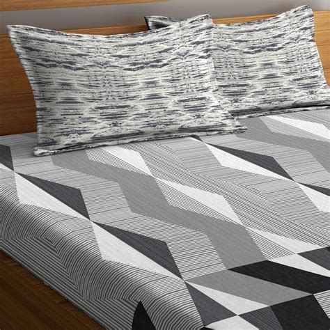 Buy Cadence Printed King-Size Linen Double Bedsheet with 2 Pillow ...