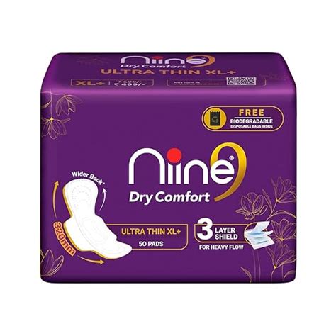 Buy NIINE Dry Comfort Ultra Thin XL+ Sanitary Napkins for Heavy Flow ...