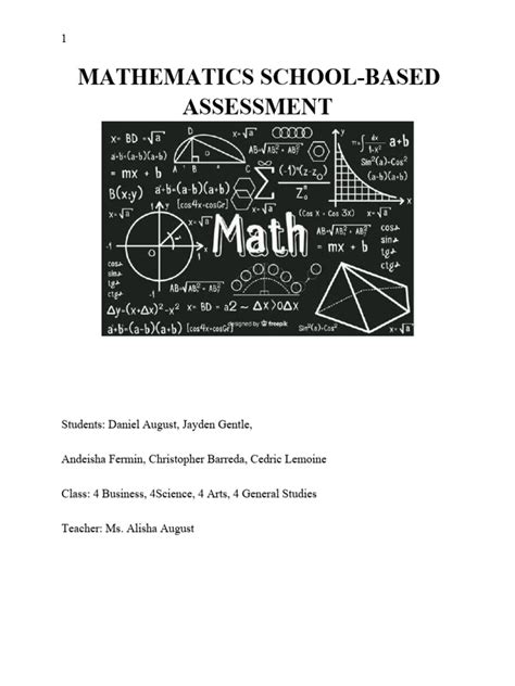Image result for Example of Math SBA