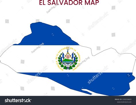 High Detailed Map El Salvador Outline Stock Illustration 2192316625 ...
