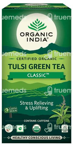 Organic India Tulsi Green Tea Classic Sachet 25 - Uses, Side Effects ...