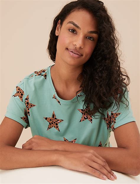 Buy Pure Cotton Star Print Pyjama Set at Marks & Spencer