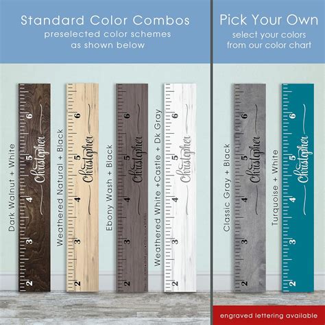 Buy Wooden Kids Growth Height Chart Ruler for Boys and Girls Painted ...