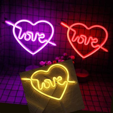 Cupid Heart Neon Sign Table Lamp - Battery & USB Operated – Chronos Lights
