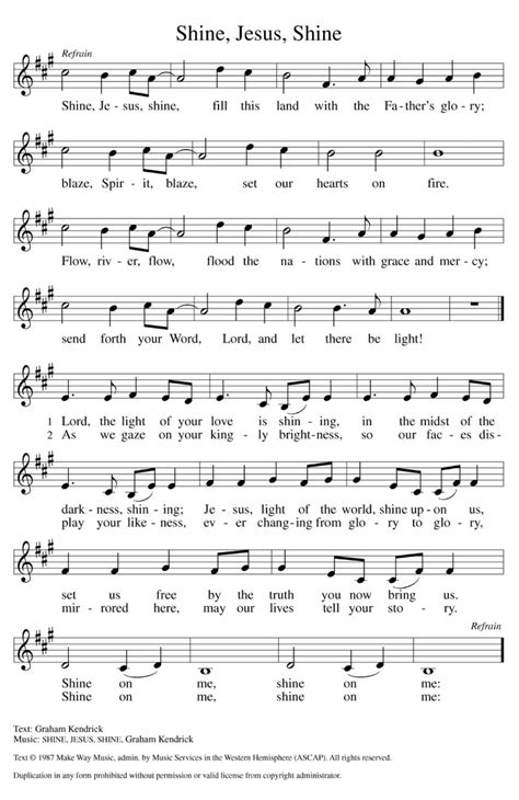 Shine Jesus Shine Sheet Music