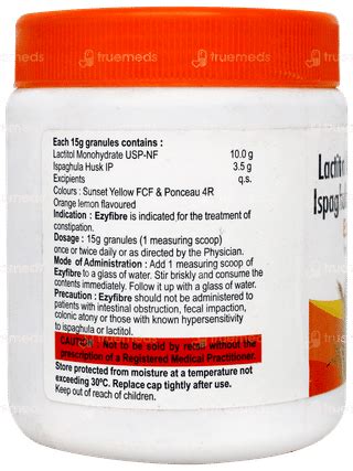 Ezyfibre Granule 180 Gm - Uses, Side Effects, Dosage, Price | Truemeds