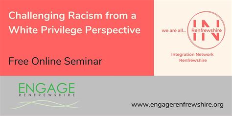 Challenging Racism from a White Privilege Perspective, January 25 to ...