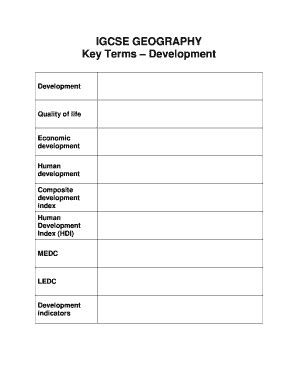 Fillable Online thegeographeronline IGCSE GEOGRAPHY Key Terms ...