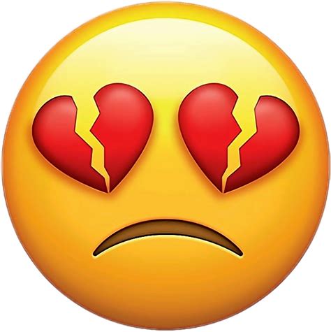 Download Emoji Sticker - Broken Heart Eyes Emoji | Transparent PNG ...