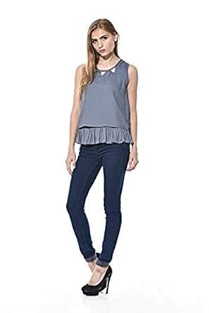 Grey Double Layered Frock Style Top : Amazon.in: Clothing & Accessories