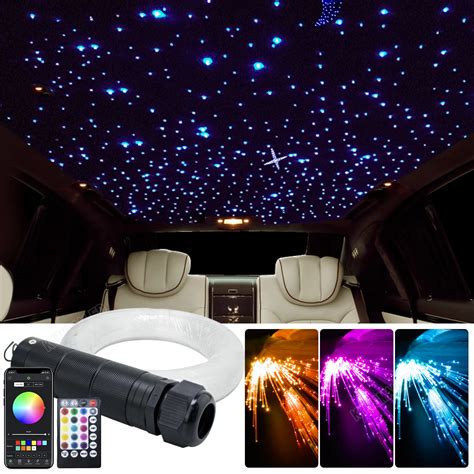 Dc12v 6w Rgbw Car Roof Star Lights App Led Fiber Optic Star Ceiling Light Kits 100~460pcs For ...