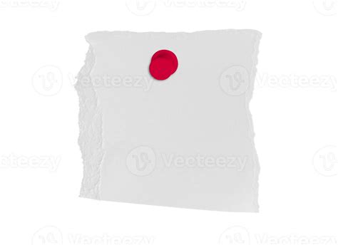 wit gescheurd papier gescheurd met Duwen pin geïsoleerd Aan transparant ...