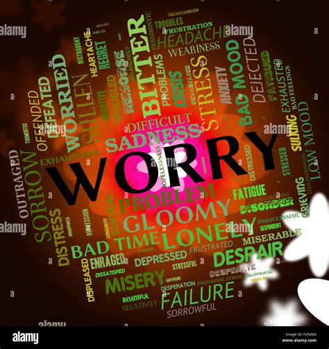 Worry Word Meaning Ill At Ease And Worked Up Stock Photo - Alamy