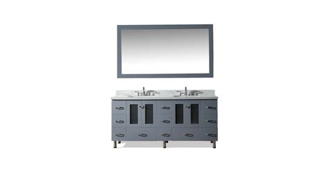 Ariel B073D-WQ-GRY Americano 73" Free Standing Double Vanity Set with ...