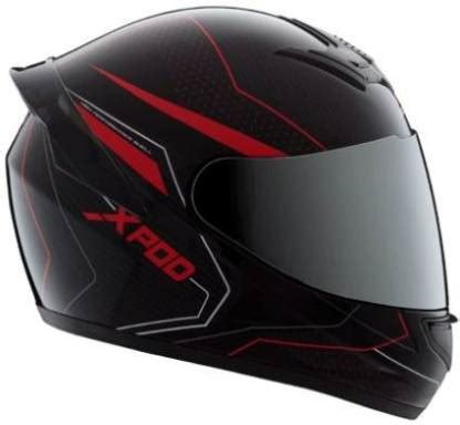 TVS XPOD Blistering Black Red Line Motorsports Helmet - Buy TVS XPOD ...