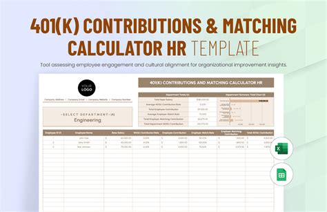 401(k) Contributions and Matching Calculator HR Template in Excel ...