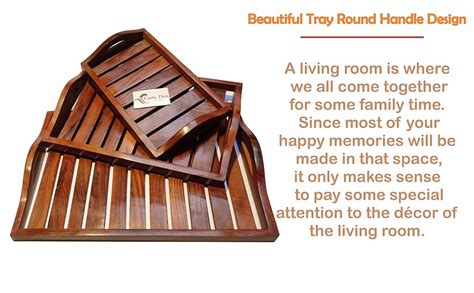 CARTADEN Wooden Serving Trays Modern Style With Cutout Handle Large ...