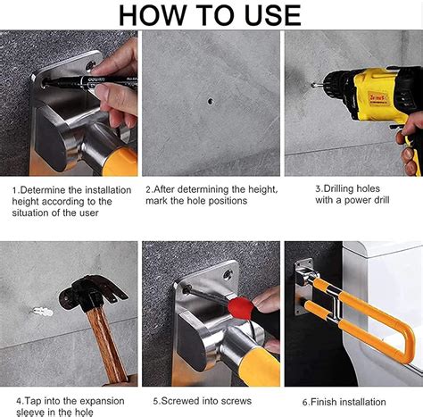 Buy JINER Flip-Up Grab Bars, 23.6-Inch Folding Handicap Bars for ...