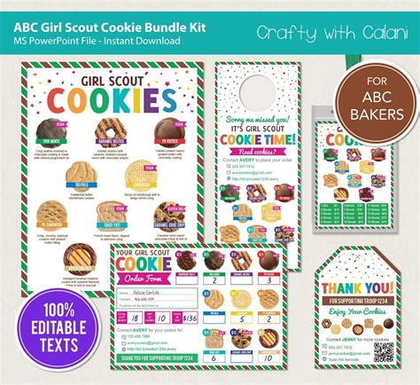 Girl scout cookie order form 2023 abc cookie door sign abc cookie price ...