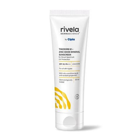 Rivela Dermascience SPF 50, PA+++ Mineral Sunscreen Lotion By Cipla ...