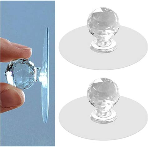Jicoot 2Pcs Clear Cabinet Drawer Knobs, Diamond Crystal Shaped Pulls ...