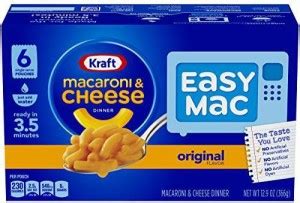 Kraft Macaroni & Cheese Dinner Easy Mac Original Flavor, 366g Macaroni ...