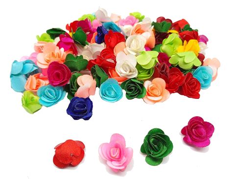 Buy PRANSUNITA 90 pcs Mini Stem Less Satan Rose Flower Heads - for ...