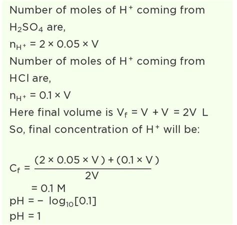 The Ph Of a H2SO4 Solution is 2. the PHof ts solution, if equal volume ...