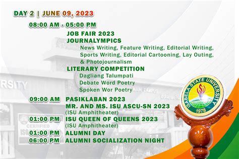 45th Founding Anniversary Schedule of Activities | Isabela State University