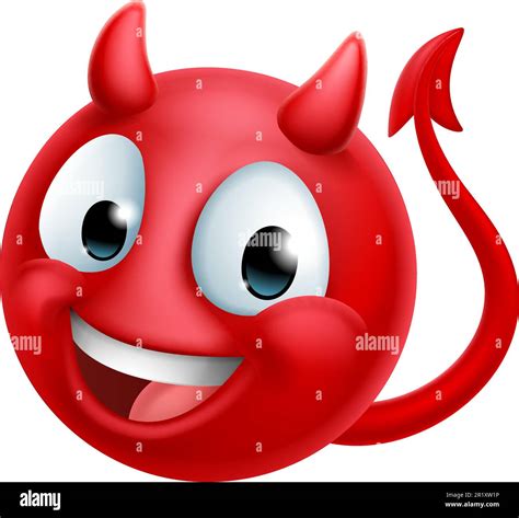 Devil Emoji Emoticon Man Face Cartoon Icon Mascot Stock Vector Image ...