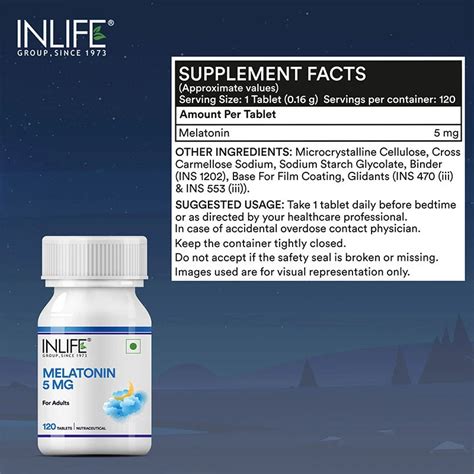 Inlife Melatonin 5 mg Tablets – 120-Count Non-Habit Forming BInlife ...