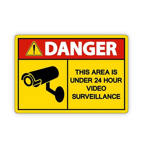 VVWV Danger CCTV Surveillance Sign Board Safety & Warning Signage ...