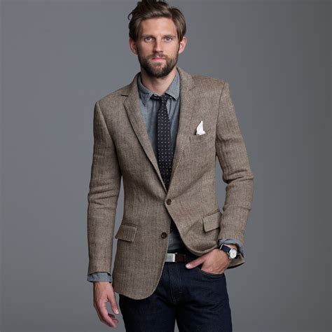 J.Crew Brown Linen Herringbone Sportcoat in Ludlow Fit for men ...
