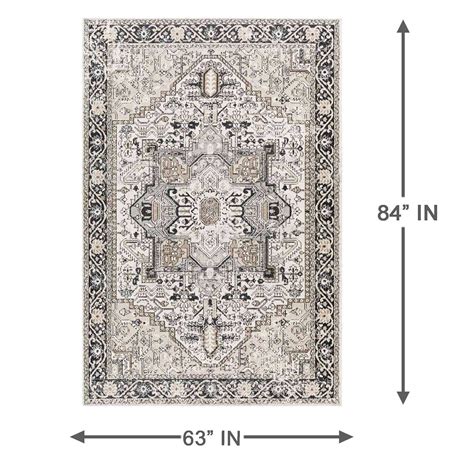 Lavadora Black and Taupe Medallion Washable Area Rug 5x7 | At Home