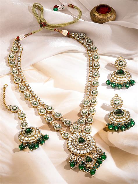 Timeless Bridal Emerald Kundan Jewellery Set – Rubans