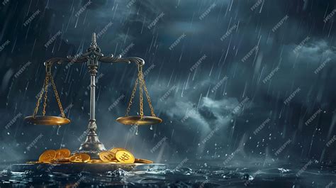 Balanced Financial Scales Weathering the StormNavigating Risks and Rewards | Premium AI ...