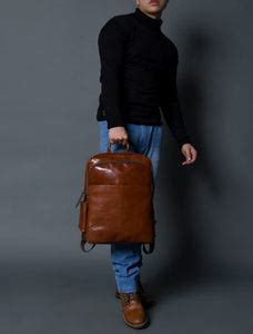 Luxury Italian Leather Backpack, Tan — MaheTri
