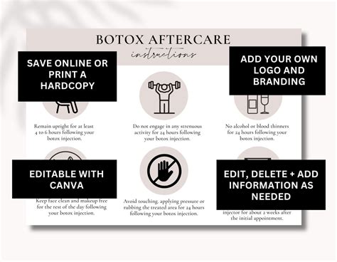 Illustrated Botox Aftercare Instructions | Botox Client Form | Botox Instructions| Editable ...